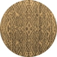 thumbnail image 1 of Ahgly Company Indoor Round Abstract Brown Modern Area Rugs, 7' Round, 1 of 4