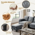 thumbnail image 4 of Soscana 102" Sectional Sofa Couch with Storage Ottoman and Side Pockets,4 Seater Chaise Sofa L Shaped Couch for Living Room Office Reading Room Apartment Studio, 4 of 8