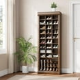 thumbnail image 3 of Garvee Tall Shoe Cabinet, 10-Tier Freestanding Shoe Organizer with 27 Cubbies & Tall Boots Storage, Entryway Shoe Storage Cabinet for Closet, Hallway, Living Room, Brown, 3 of 7
