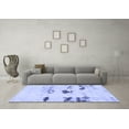 thumbnail image 3 of Ahgly Company Machine Washable Indoor Rectangle Solid Blue Modern Area Rugs, 2' x 5', 3 of 4