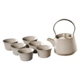 thumbnail image 4 of Tetera de Cerámica Strade Fareast Limited con tapa y 6 tazas Infusor de té beige, 4 of 8
