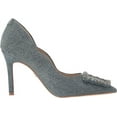 thumbnail image 6 of Sam Edelman Harriett Washed New Blue Pointed Toe Slip On Stiletto Heeled Pumps (Washed New Blue, 6), 6 of 6