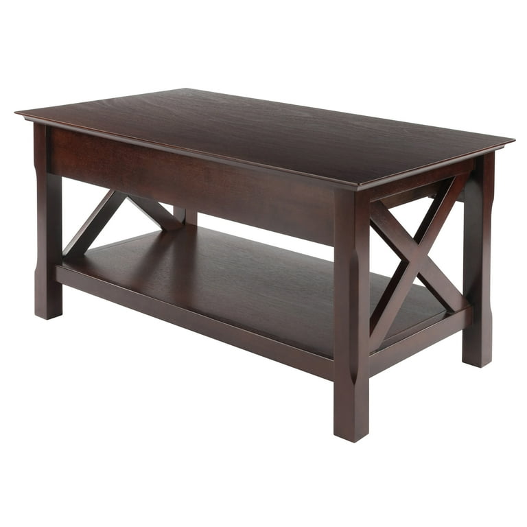 Winsome Wood Xola Coffee Table, Cappuccino, X Panel Design