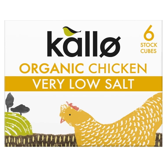 Kallo Organic Very Low Salt Chicken Stock Cubes 48g, Imported from Britain