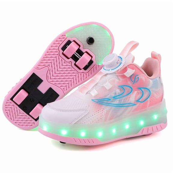 Kids LED Roller Skate Shoes with Wheel Light up Roller Shoes Kids Skates Sneakers Gift for Girls Boys Children