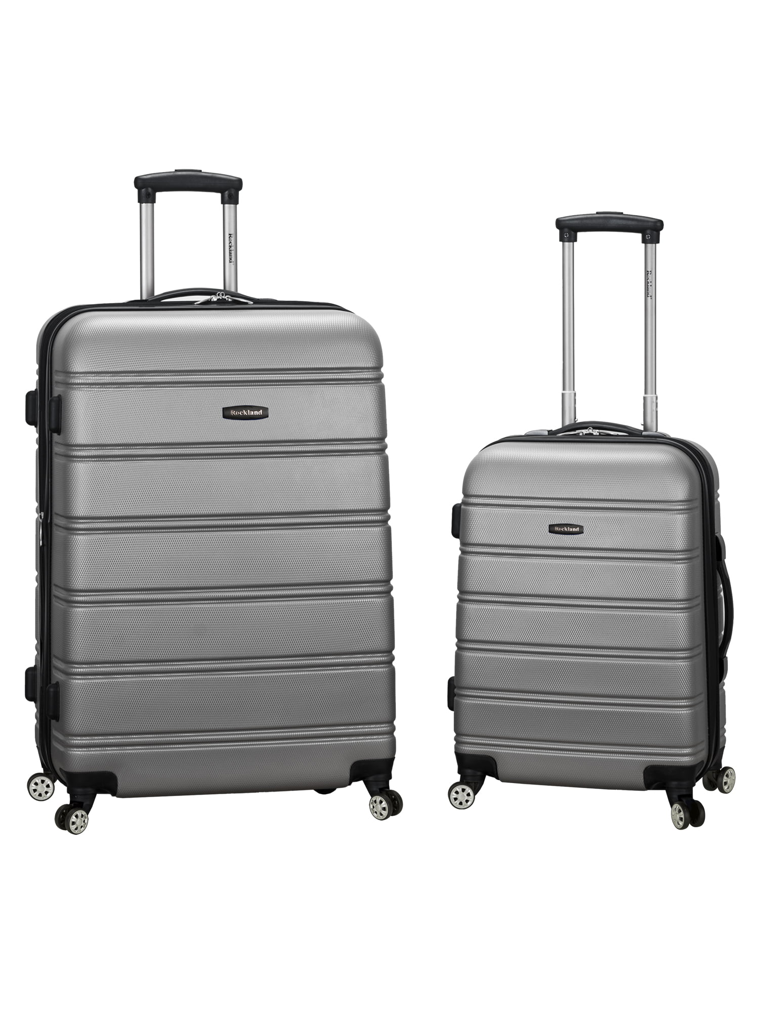 White ROCKLAND 20 Inch 28 Inch 2PC Expandable ABS Spinner Set One Size