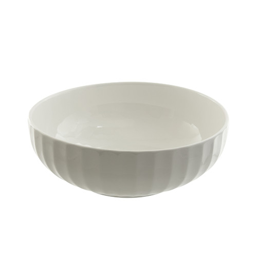 10 Strawberry Street Whittier 14" Faceted Bowl in White