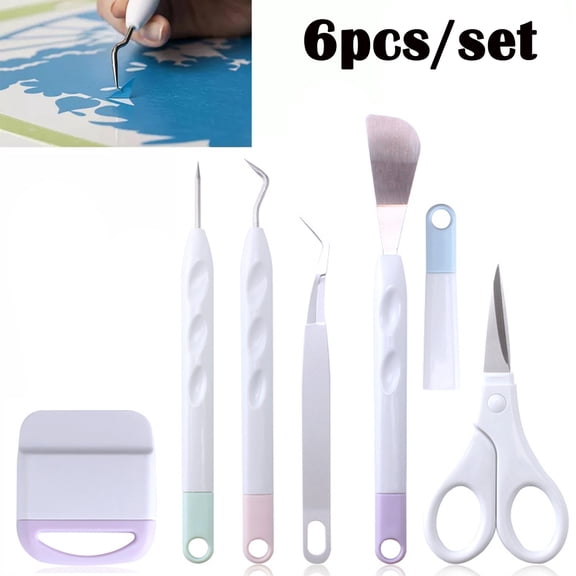 6 in 1 Plotter Scan Cut Machine Accessories, Vinyl Weeding Tool, DIY Craft Tool Kit for Self-Adhesive Vinyl, Silhouette, Cameos, Labelling