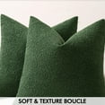 thumbnail image 3 of SANMADROLA Set of 2 Textured Boucle Throw Pillow Covers 18x18 Inch Accent Solid Pillow Cases Cozy Soft Decorative Couch Cushion Case for Chair Sofa Bedroom Living Room Home Decor, Green, 3 of 8