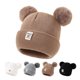 thumbnail image 2 of Gorro de punto con pompones para bebé, gorro cálido de Color sólido, accesorios para niños y niñas, Otoño e Invierno, 2 of 4