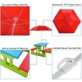 thumbnail image 3 of Pemberly Row 4 Seat Kids Picnic Table w/Umbrella Folding Children Bench, 3 of 7