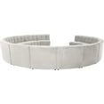 thumbnail image 4 of Maklaine 14-Piece Modular Contemporary Velvet Sectional Sofa in Cream, 4 of 8