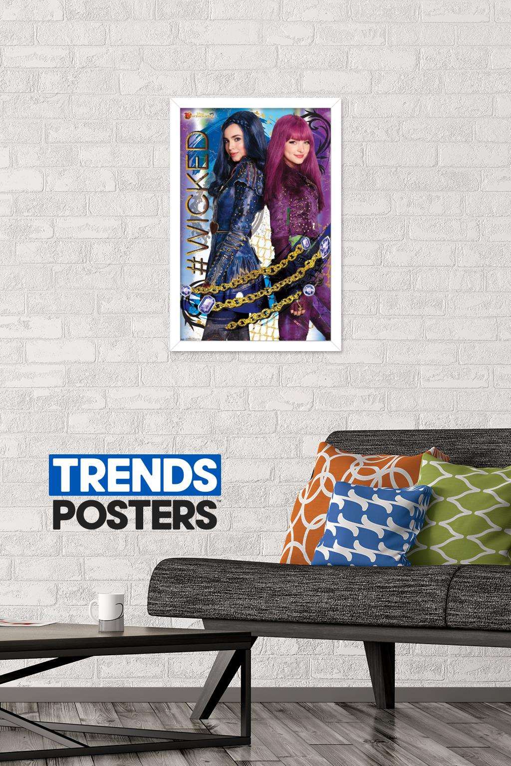 Disney Descendants 2 - Wicked Wall Poster, 14.725" x 22.375", Framed