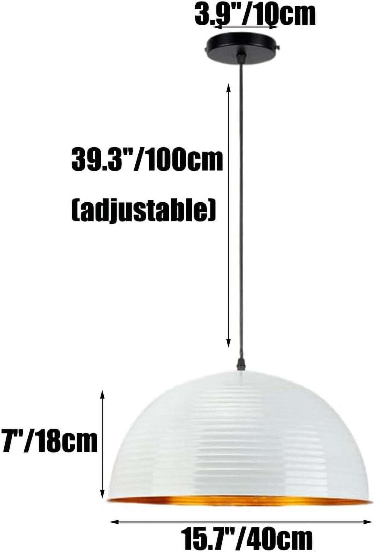 Simple Semicircle Metal Pendant Lamp for Dining Room, Retro Industrial Style Dome Pendant Light Fixture for Kitchen Island, Vintage Rustic Farmhouse Pendant Lighting for Bedroom