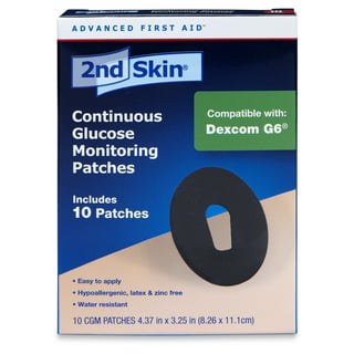 RightCare CGM Adhesive Synthetic Patch for G6, Uncovered Oval, Walnut, Bag of 25