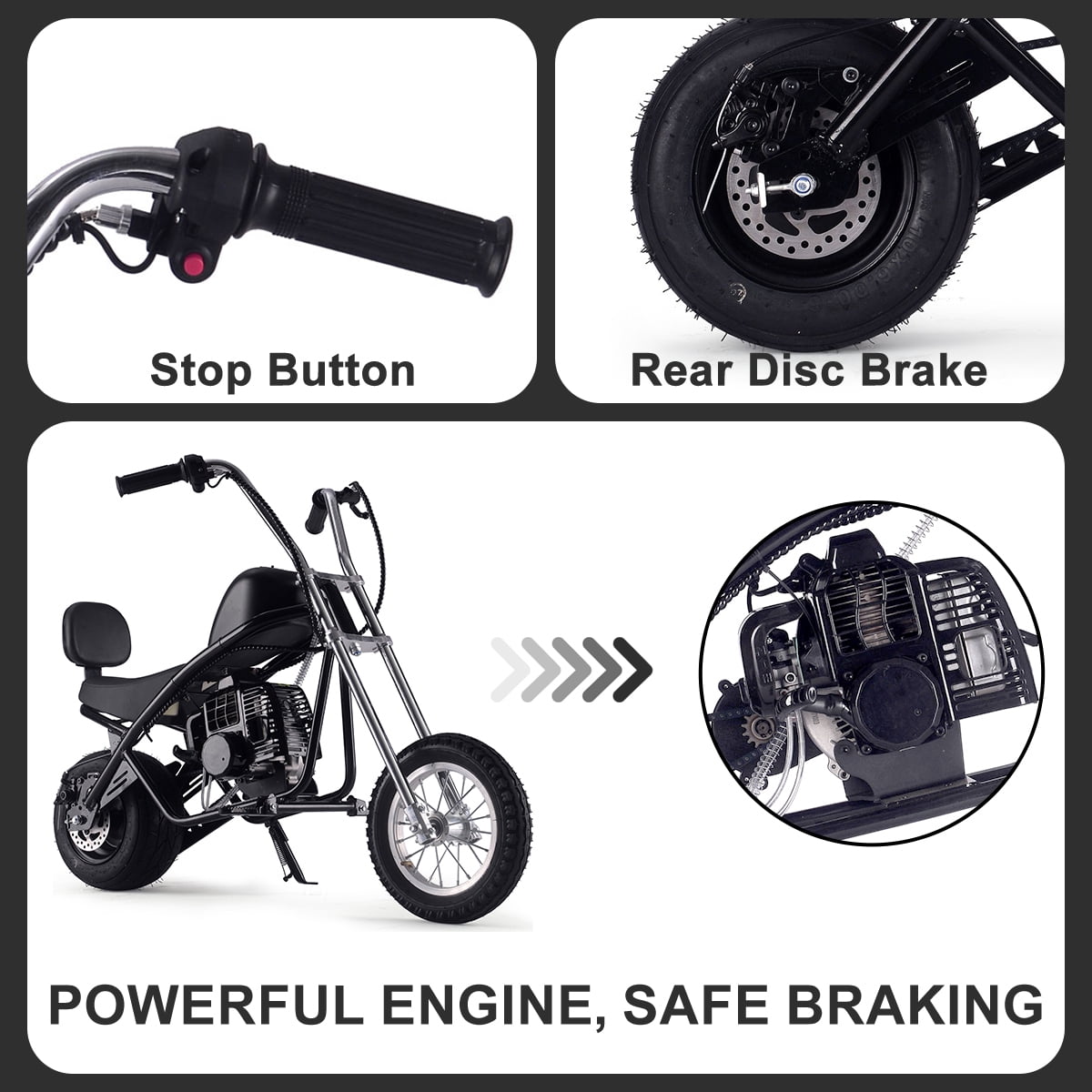 TOXOZERS 50cc Mini Bike,Gas-Powered EPA Approved Mini Dirt Bike with 12.5" 10" Tires,Pull Start,1L Tank,20MPH Top Speed,Upgraded