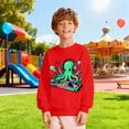 thumbnail image 2 of Byoo Tween Boy Sweatshirt Casual Octopus Graphic Full Sleeve Crew Neck Pullover Top Soft Outdoor Shirt for Kids, 2 of 4