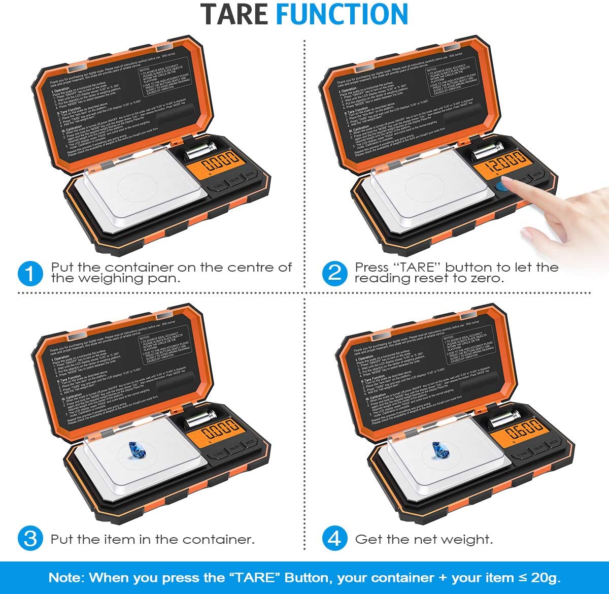 Digital Scale, 200 G x 0.01 G, Home Science Tools