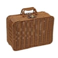 thumbnail image 3 of Caja de almacenamiento de paja con asas, caja de almacenamiento tejida de ratán vintage, caja de accesorios de maleta retro para almacenamiento de L Gloria Cesta de picnic de mimbre, 3 of 9