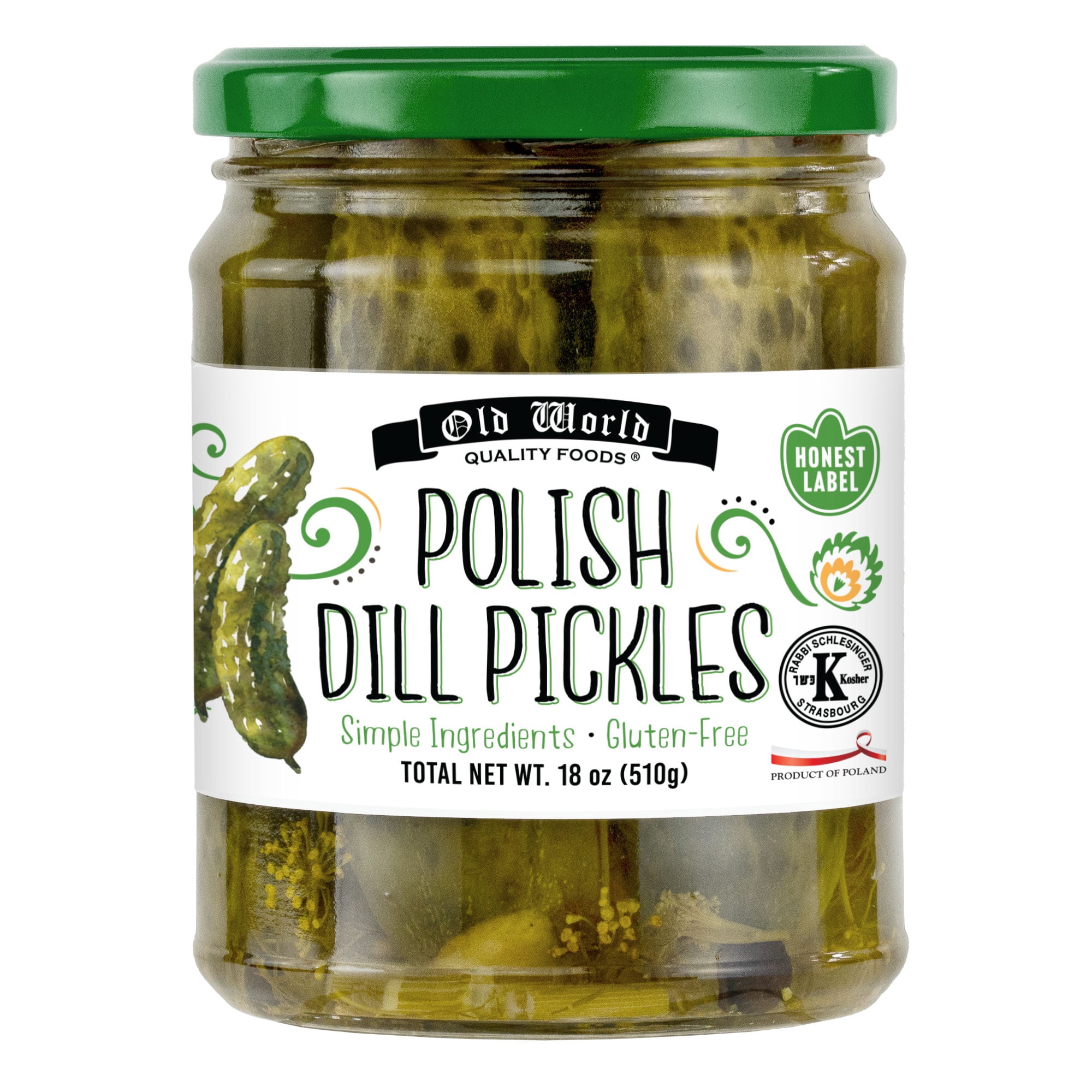 (8 pack) Old World Polish Dill Pickles 18oz