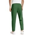 thumbnail image 5 of Dwellite Men's Casual Pants Fit Elastic Waist Drawstring Twill Pants Straight Leg Pants with Pocket Dark Green M, 5 of 7