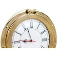 thumbnail image 2 of Nagina International Premium Nautical Brass Porthole Clock | Pirate Ship's Elegant Metal Roman Dial Face Wall Clock | Home Decorative Gifts (10 Inches), 2 of 6