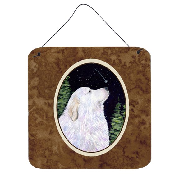Carolines Treasures SS8470DS66 Starry Night Great Pyrenees Wall or Door Hanging Prints 6x6 multicolor