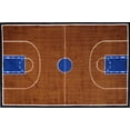 thumbnail image 1 of Tapis rectangle amusant pour enfant Terrain de basketball multicolore nylon, 1 of 2