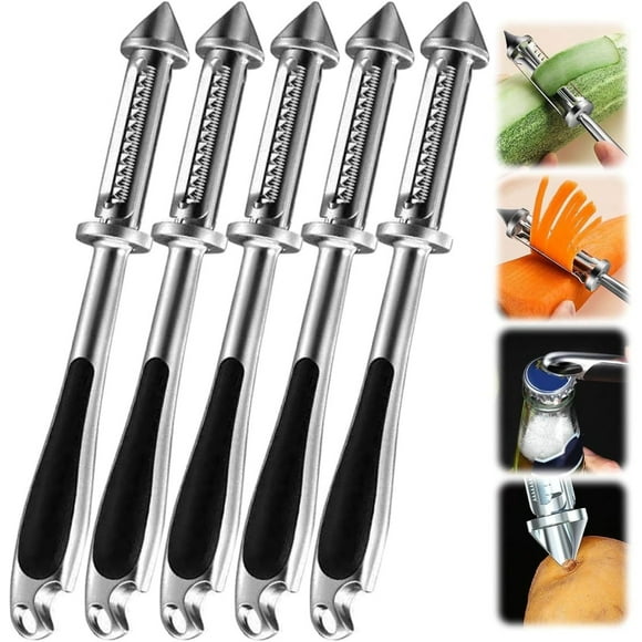 Stainless Steel Multifunctional Veggie Peeler, 2024 New All in One Vegetable Peeler for Julienne Peeler Carrot Shredder, Veggie Peelers for Kitchen (1, 3 in 1)