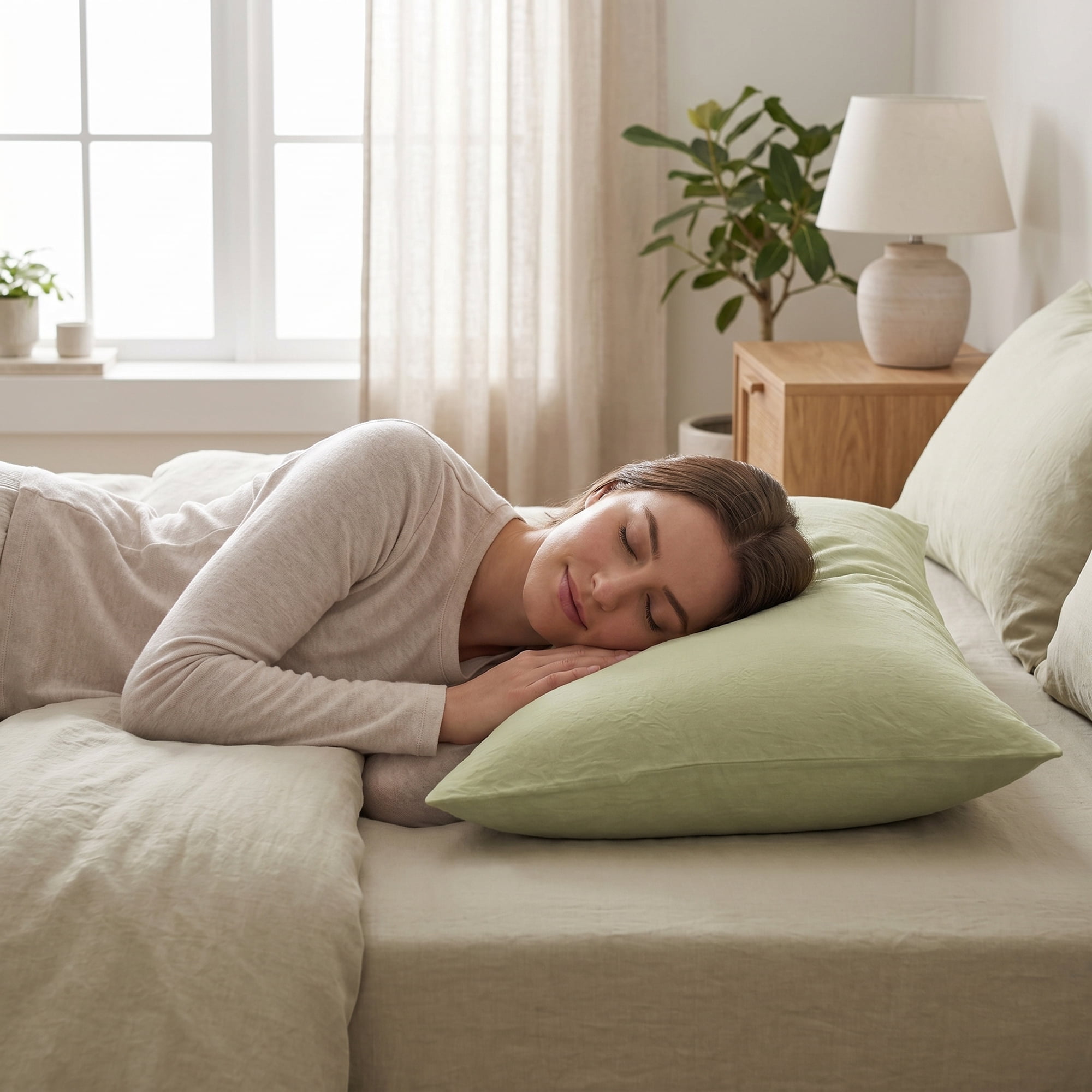 Unique Bargains Cotton Envelope Closure Pillowcases 2 Pack Wrinkle Resistant Bedding Green