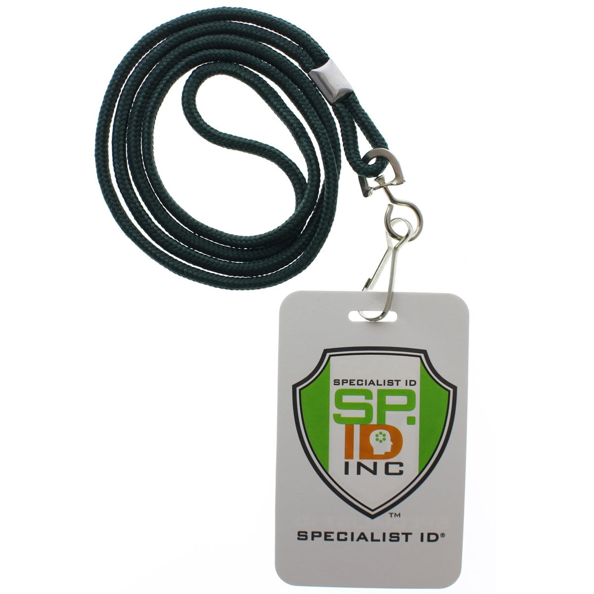 Bulk 100 Pack - Premium Round ID Badge Neck Lanyards for Card Holders and Name Tags - 36 in Non-Breakaway Heavy Duty Cord & Secure Metal Swivel J Hook Clip by Specialist ID (Forest Green/Dark Green)