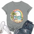 thumbnail image 2 of NAMTYQX Summer Shirts for Women Hip Round Neck Oversized Short Sleeve Light Gemustertes Cool Patterned Loose Fitting Tshirts Shirts for Women Gray Size S, 2 of 5