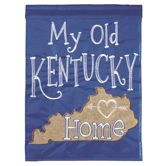 13 x 18 in. Double Applique My Old Kentucky Home Burlap Garden Flag