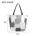 thumbnail image 5 of FORMRS Womens Canvas Tote Bag with Zipper Inner Pocket Shoulder Handbag, Gray Cute Cats, 5 of 7