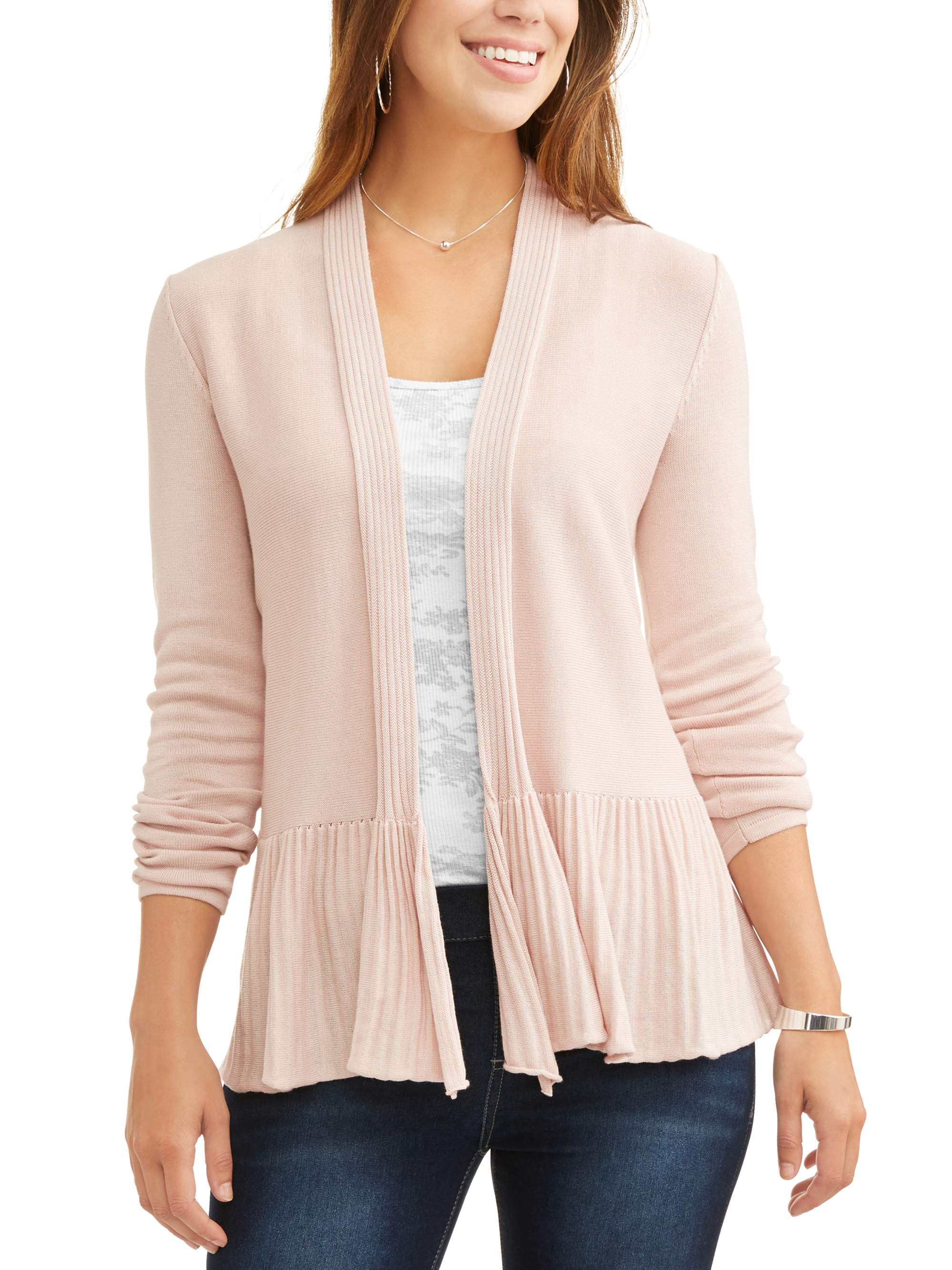 Women's Ruffle Hem Cardigan - Walmart.com