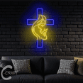 thumbnail image 3 of C-CRAFT Jesus Cross Neon Led Light Up 25 inch for Christian Home Bedroom Wall Decor, 3 of 5