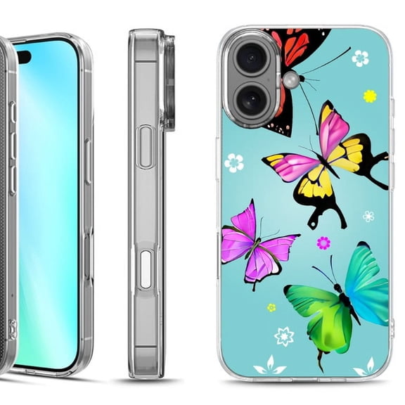 For iphone 16 Phone Case Cover, by OneToughShield - Butterfly