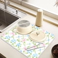 thumbnail image 6 of Ryvnso Flowers Checkered Dish Drying Mat for Kitchen Countertop 18x24 Large Dish Pad Drainer Rack Dish Sink Mats, 6 of 7