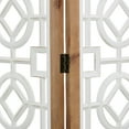 thumbnail image 6 of DecMode White/Pastel Brown Farmhouse Wood Room Divider Screen with Geometric Carvings, 54"W x 72"H, 6 of 15