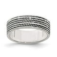 thumbnail image 3 of 925 Sterling Silver Rope Design Ring Size 10, 3 of 5