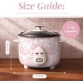 thumbnail image 2 of COOK WITH COLOR Rice Cooker, 6-Cup with Tempered Glass Lid, Floral Pink, 2 of 7