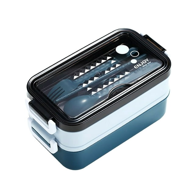 Advancent Fiambrera de doble capa de gran capacidad con tapa para niños, fiambrera para estudiantes, contenedor de almacenamiento de alimentos de acero Mostrada Advancent HA064964-00