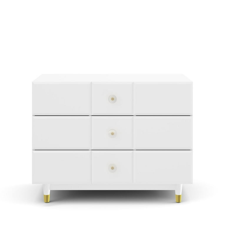 Little Seeds Aviary 3-Drawer Dresser with Gold Hardware, White - Walmart.com