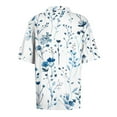 thumbnail image 4 of IYYVV Womens Tops Short Sleeve Plus Size Floral Graphic Polo Shirts V Neck Summer Casual Dressy Tees 2025 Button Down Blouses Light Blue L, 4 of 4