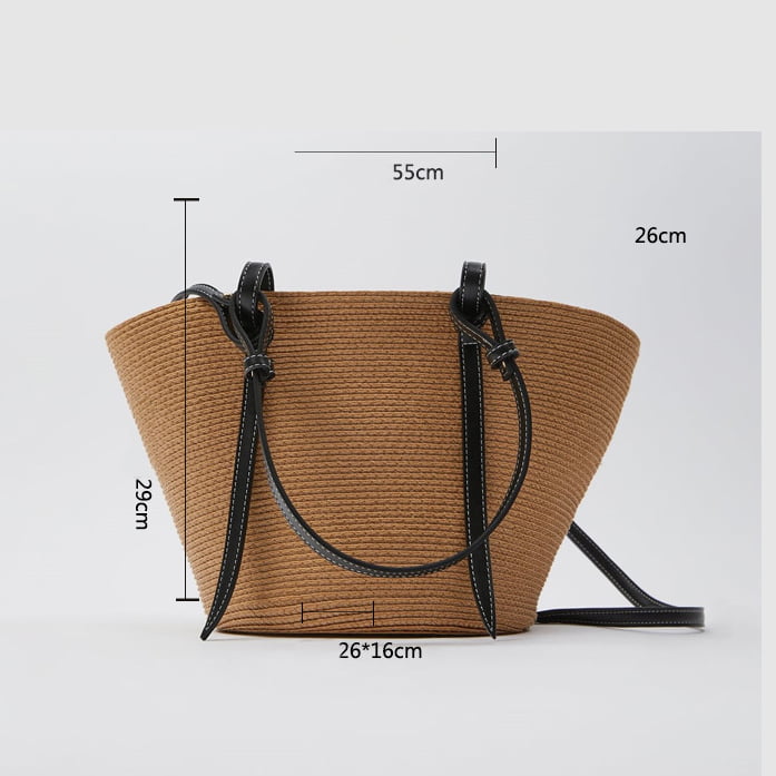 Straw Bag for Women, Gmyle Woven Straw Rattan Handbag Shoulder Bag Tote Bucket Bag Large Capacity Sunflower Fashion Spring Summer Travel Shopping