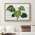 thumbnail image 2 of PixonSign Framed Canvas Print Wall Art Jungle Shield Leaves Nature Plants Photography Modern Art Contemporary Colorful Multicolor Ultra for Living Room, Bedroom, Office - 16"x24" Natural, 2 of 5