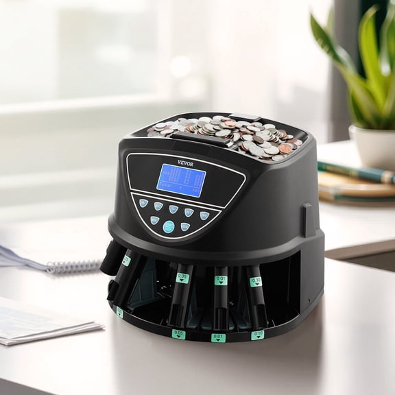Automatic Coin Wrapper & Sorter Set - Includes 5 Color-Coded Tubes and Coin Trays for Efficient US Coin Organization