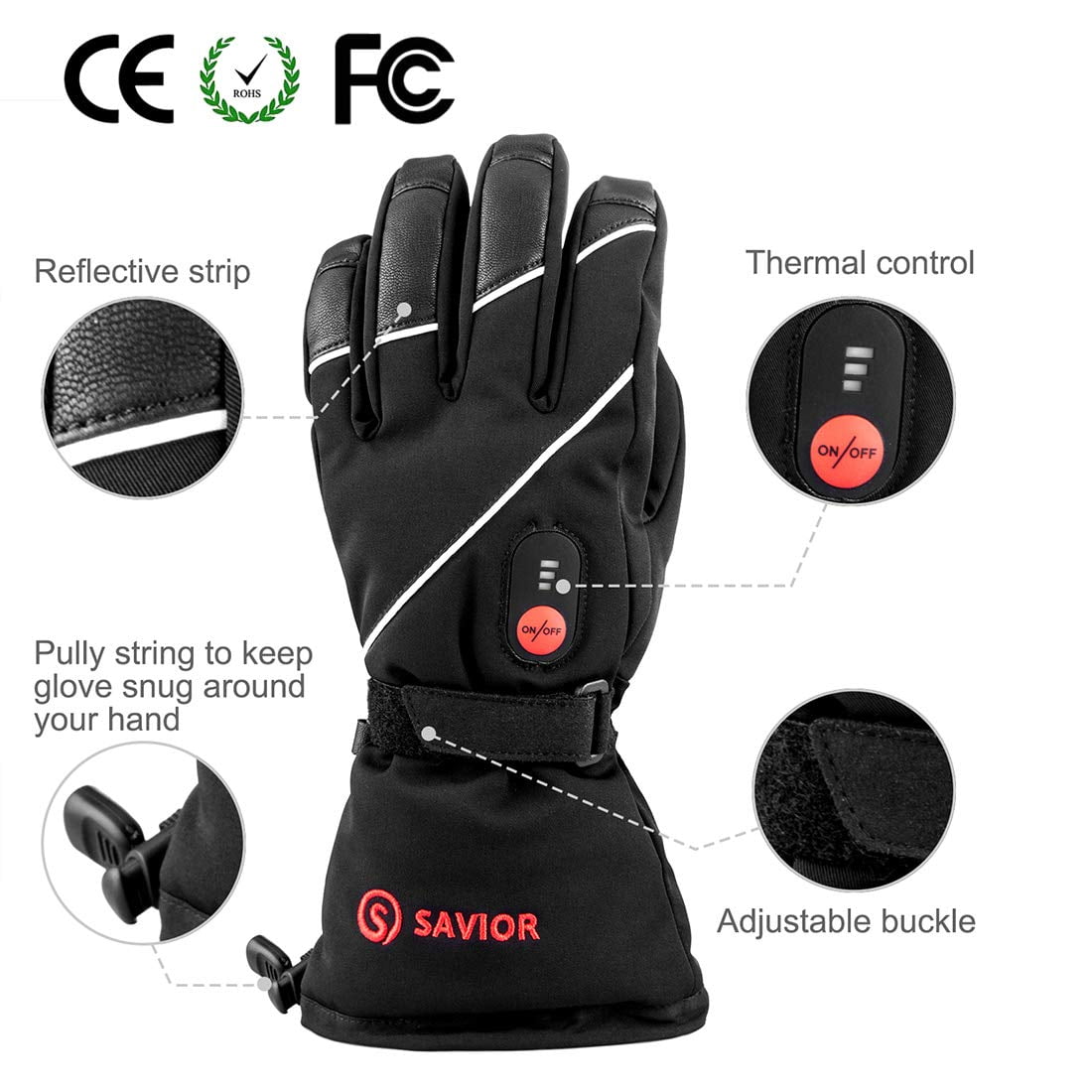 Snow Deer Winter Heated Gloves for Men Women, Rechargeable Electric Heated Gloves ,Heated Skiing Gloves and Snowboarding Gloves