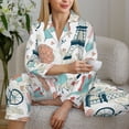 thumbnail image 6 of Pajama Sets for Women 2 Pcs, Eiffel tower Button Down Long Sleeve Sleepwear Lounge PJ Sets, 6 of 6