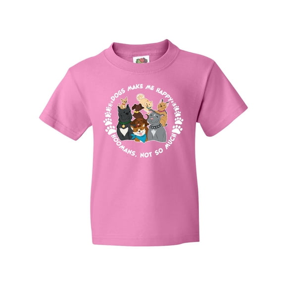 Inktastic Dogs Make Me Happy, Hoomans Not So Much-Cute Dog Family Youth T-Shirt